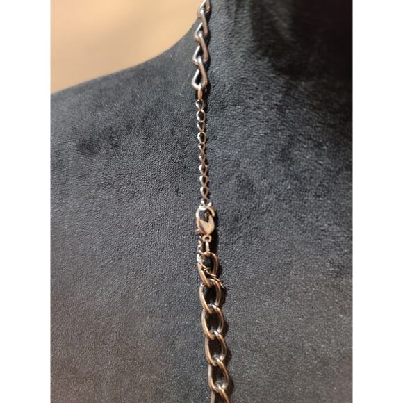 Women's Silver Tone Multi Layer Rhinestone Chain Necklace With Lobster Clasp - Picture 6 of 6